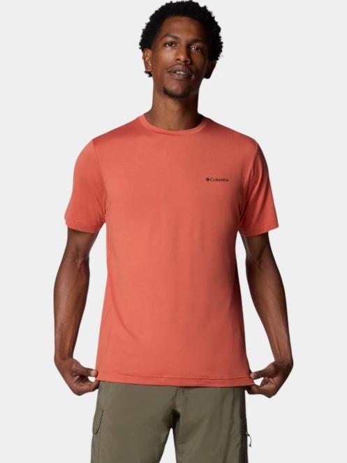 tricou pentru sport, cu maneci scurte pt. barbati Columbia Tech Trail Crew Neck II rosu 2
