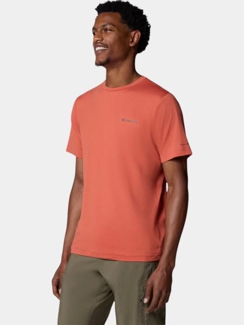tricou pentru sport, cu maneci scurte pt. barbati Columbia Tech Trail Crew Neck II rosu 3