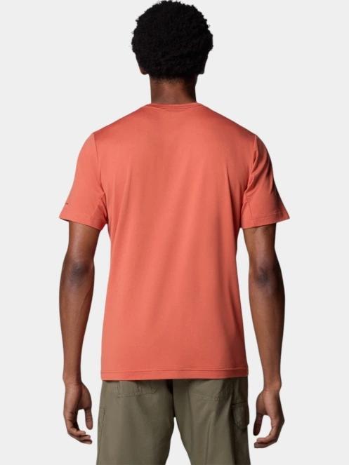 tricou pentru sport, cu maneci scurte pt. barbati Columbia Tech Trail Crew Neck II rosu 4