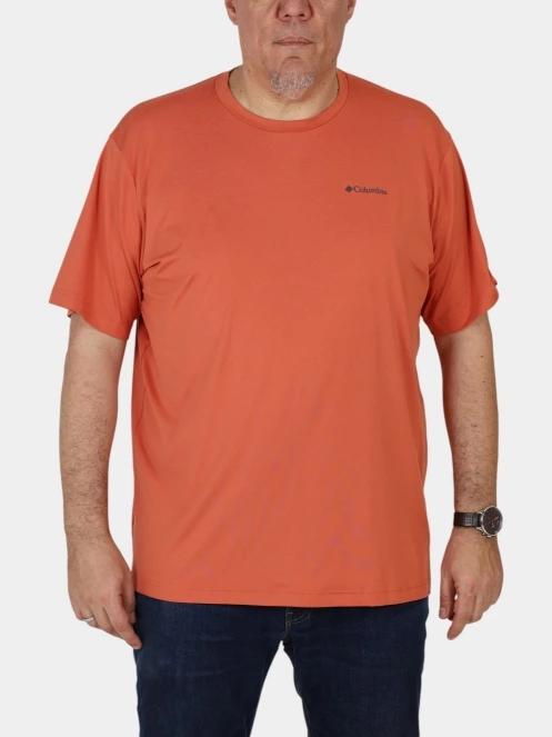 tricou pentru sport, cu maneci scurte pt. barbati Columbia Tech Trail Crew Neck II rosu 2