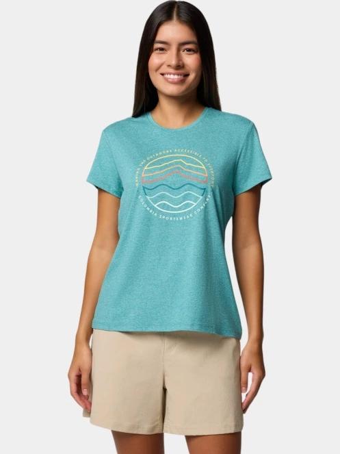 tricou cu maneci scurte pt. femei Columbia Sloan Ridge Graphic SS Tee verde 2