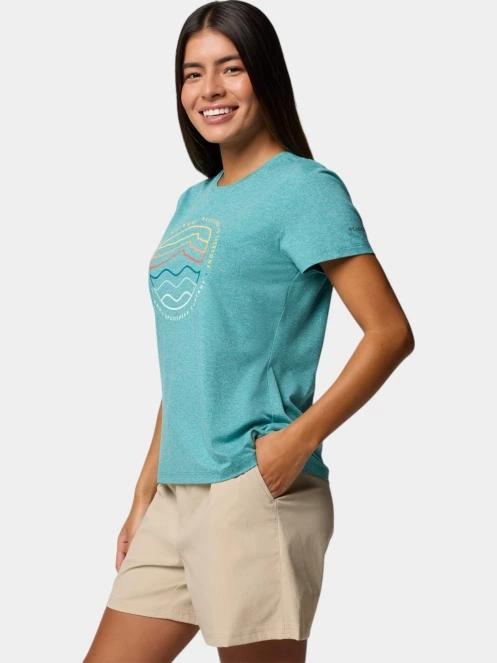 tricou cu maneci scurte pt. femei Columbia Sloan Ridge Graphic SS Tee verde 3