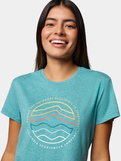 tricou cu maneci scurte pt. femei Columbia Sloan Ridge Graphic SS Tee verde 5