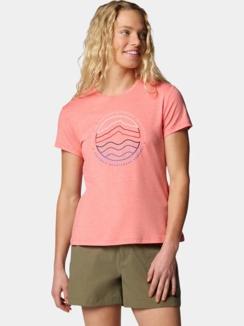 tricou cu maneci scurte pt. femei Columbia Sloan Ridge Graphic SS Tee rosu 2