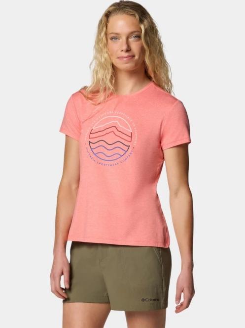 tricou cu maneci scurte pt. femei Columbia Sloan Ridge Graphic SS Tee rosu 3