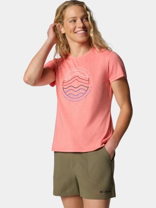 tricou cu maneci scurte pt. femei Columbia Sloan Ridge Graphic SS Tee rosu 5