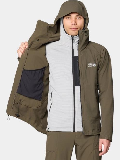jacheta softshell pt. barbati Mountain Hardwear Chockstone Alpine Hooded Jacket oliv 5