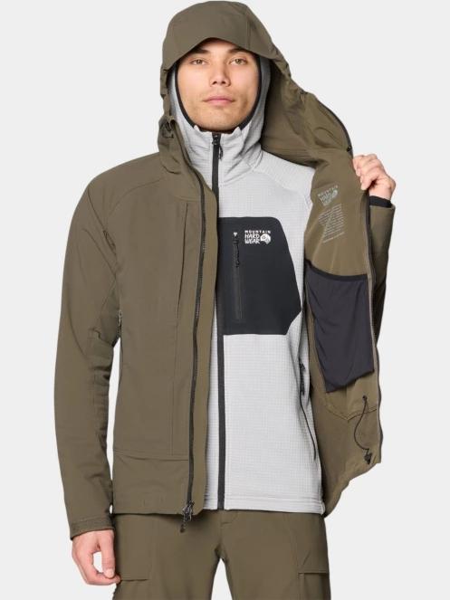 jacheta softshell pt. barbati Mountain Hardwear Chockstone Alpine Hooded Jacket oliv 6