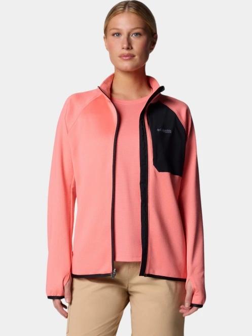 pulover polar pt. femei Columbia Triple Canyon Grid Fleece FZ roz 2
