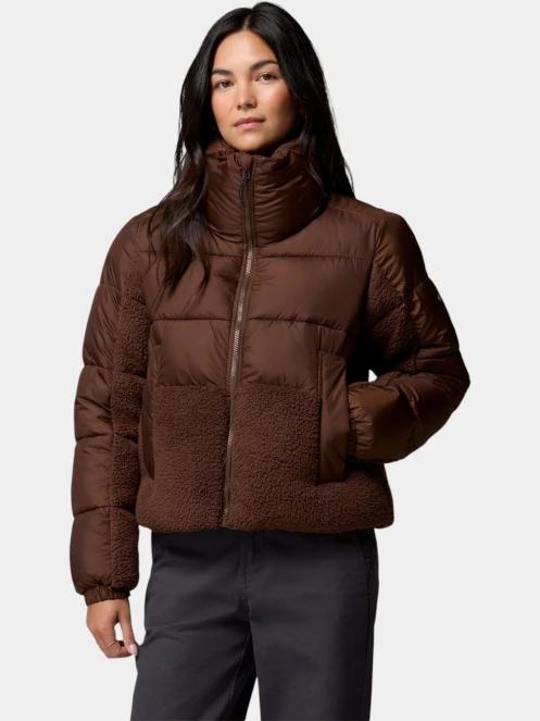 geaca matlasata de tranzitie pt. femei Columbia Leadbetter Point II Sherpa Hybrid maro 2