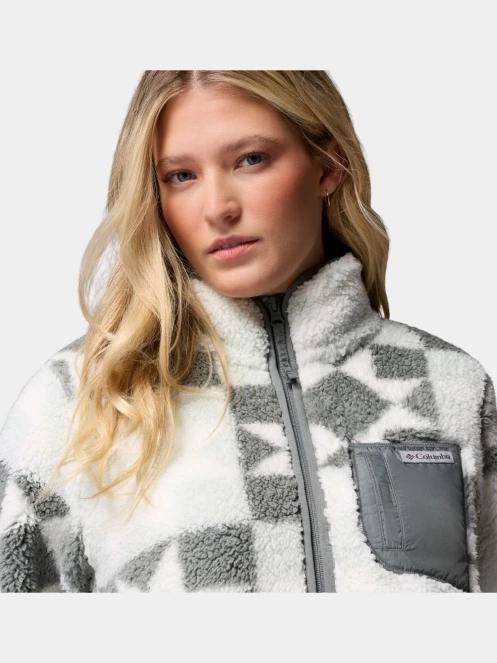 pulover polar pt. femei Columbia West Bend Print Full Zip II verde 7