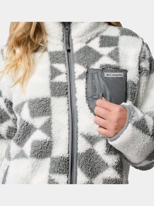 pulover polar pt. femei Columbia West Bend Print Full Zip II verde 8