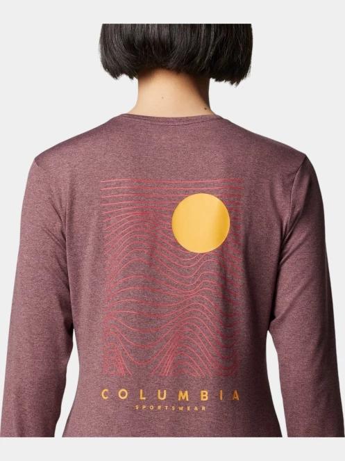 tricou cu maneci lungi, pentru sport pt. femei Columbia Sloan Ridge Graphic Long Sleeve Shirt rosu 6