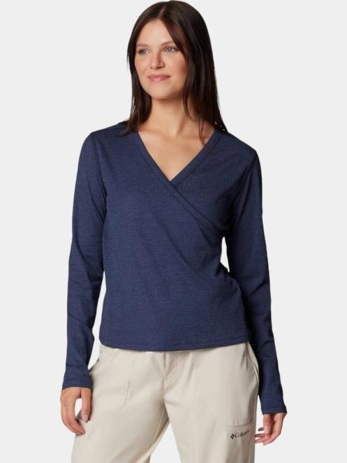 tricou cu maneci lungi, pentru sport pt. femei Columbia Boundless Days Knit V-Neck Long Sleeve Shirt albastru 3