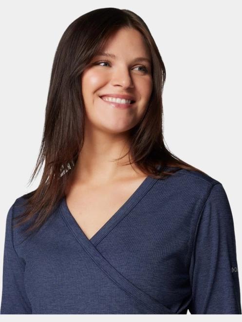 tricou cu maneci lungi, pentru sport pt. femei Columbia Boundless Days Knit V-Neck Long Sleeve Shirt albastru 6