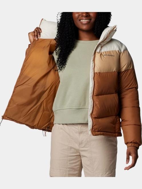 geaca matlasata de tranzitie pt. femei Columbia Puffect II Colorblock Jacket maro 5