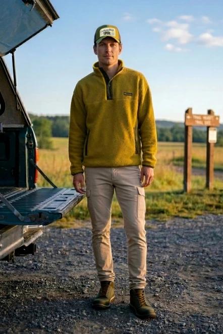 pulover polar pt. barbati Columbia Helvetia II Half Snap Fleece verde 7