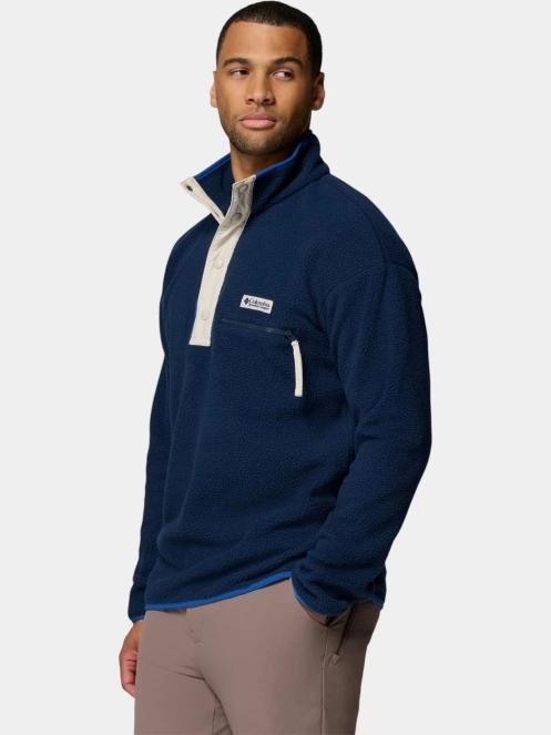 pulover polar pt. barbati Columbia Helvetia II Half Snap Fleece albastru inchis 3