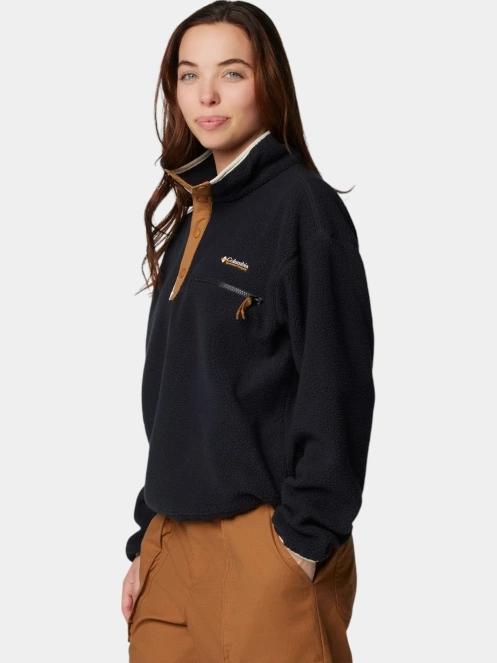 pulover polar pt. femei Columbia Helvetia II Cropped Half Snap Fleece rosu 3