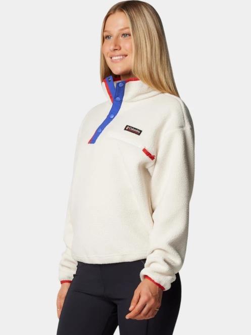 pulover polar pt. femei Columbia Helvetia II Cropped Half Snap Fleece rosu 3