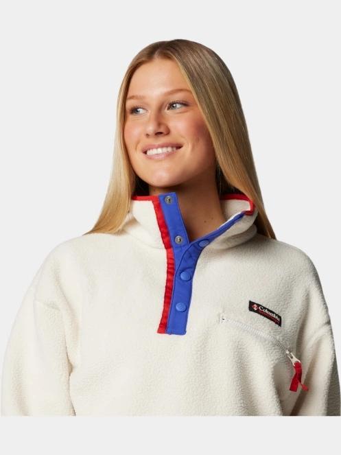 pulover polar pt. femei Columbia Helvetia II Cropped Half Snap Fleece rosu 6