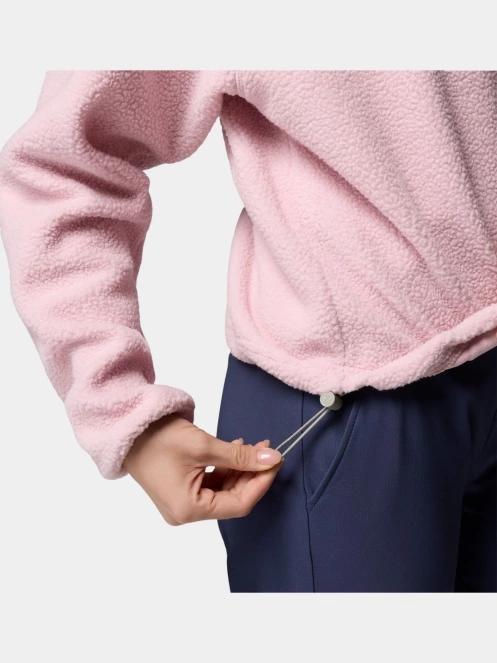 pulover polar pt. femei Columbia Helvetia II Cropped Half Snap Fleece roz 6