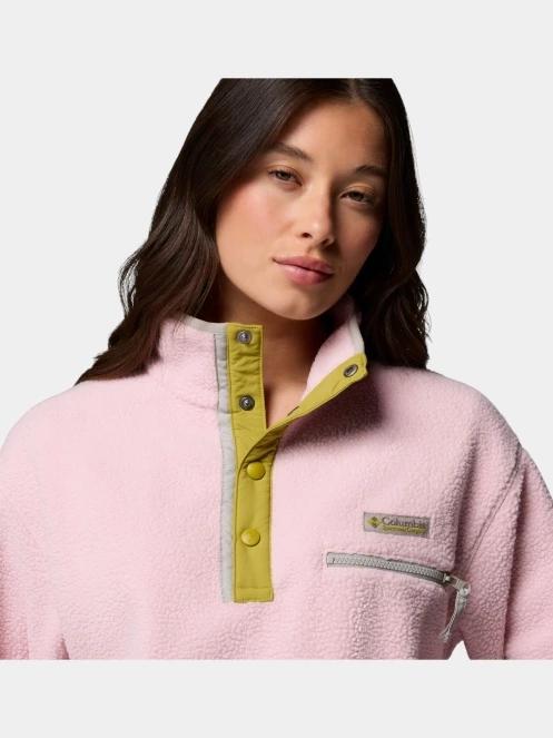 pulover polar pt. femei Columbia Helvetia II Cropped Half Snap Fleece roz 7