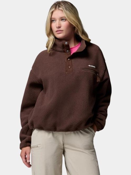 pulover polar pt. femei Columbia Helvetia II Cropped Half Snap Fleece maro 2