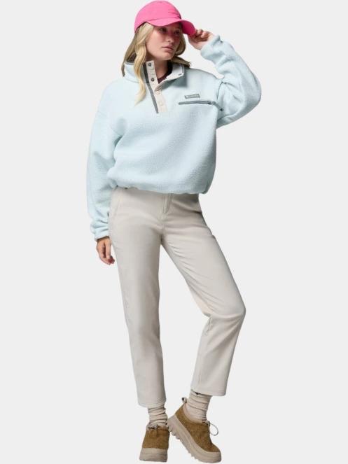 pulover polar pt. femei Columbia Helvetia II Cropped Half Snap Fleece verde deschis 5