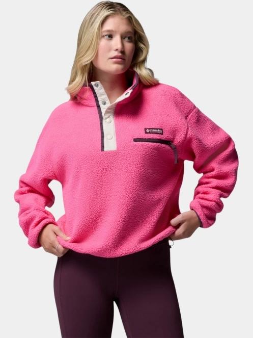 pulover polar pt. femei Columbia Helvetia II Cropped Half Snap Fleece magenta 2