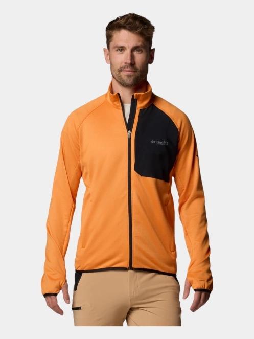 pulover polar pt. barbati Columbia Triple Canyon Grid Fleece FZ II portocaliu 2