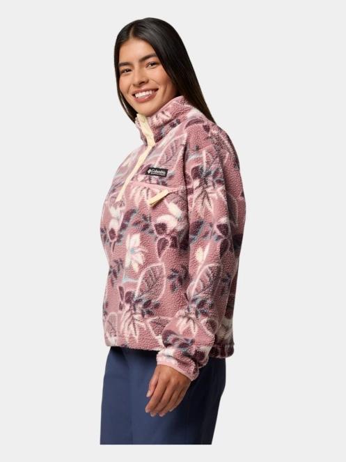 pulover polar pt. femei Columbia Helvetia II Printed Cropped Half Snap roz 3