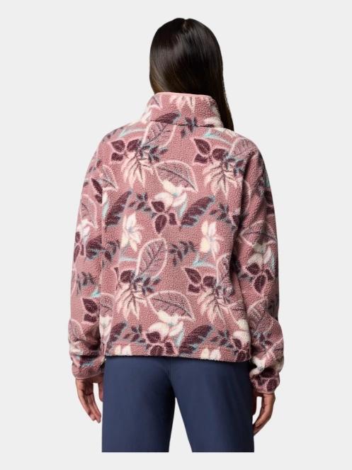 pulover polar pt. femei Columbia Helvetia II Printed Cropped Half Snap roz 4