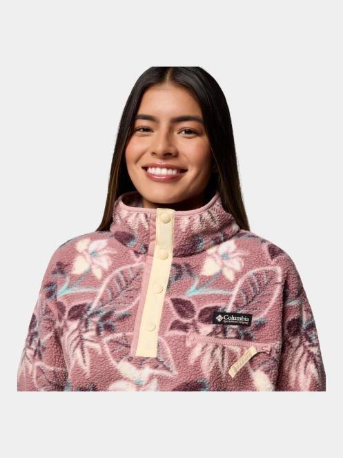 pulover polar pt. femei Columbia Helvetia II Printed Cropped Half Snap roz 5