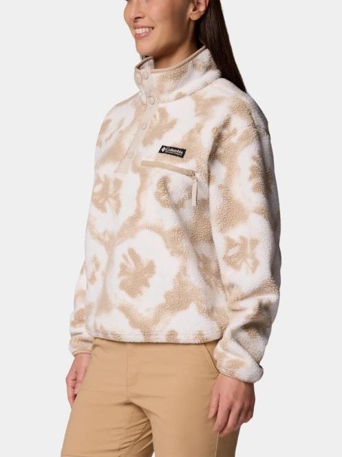 pulover polar pt. femei Columbia Helvetia II Printed Cropped Half Snap nisip 3