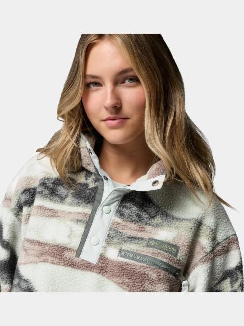 pulover polar pt. femei Columbia Helvetia II Printed Cropped Half Snap verde 6