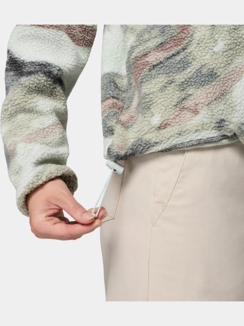 pulover polar pt. femei Columbia Helvetia II Printed Cropped Half Snap verde 7