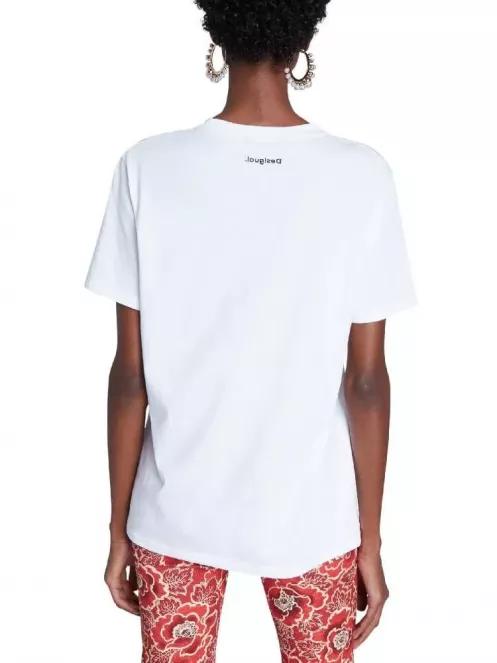 tricou cu maneci scurte pt. femei Desigual Ts Viena alb 3