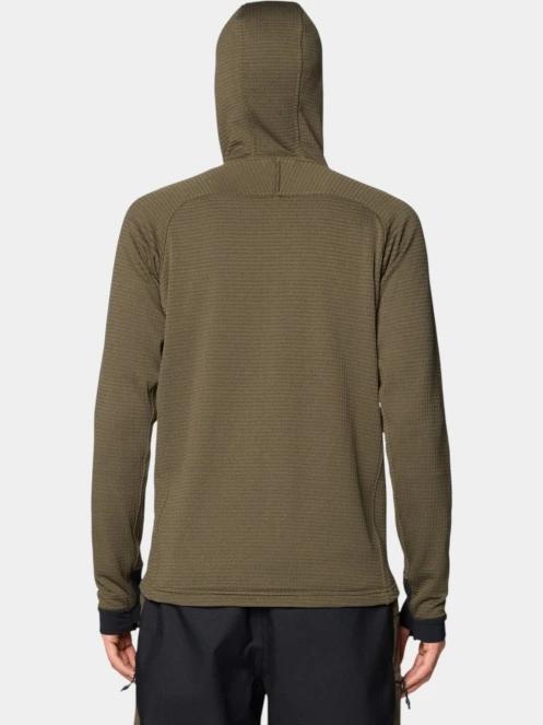 pulover polar pt. barbati Mountain Hardwear Polartec Power Grid Full Zip Hoody oliv 4