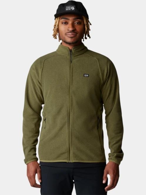 pulover polar pt. barbati Mountain Hardwear Microchill Full Zip Jacket oliv 2
