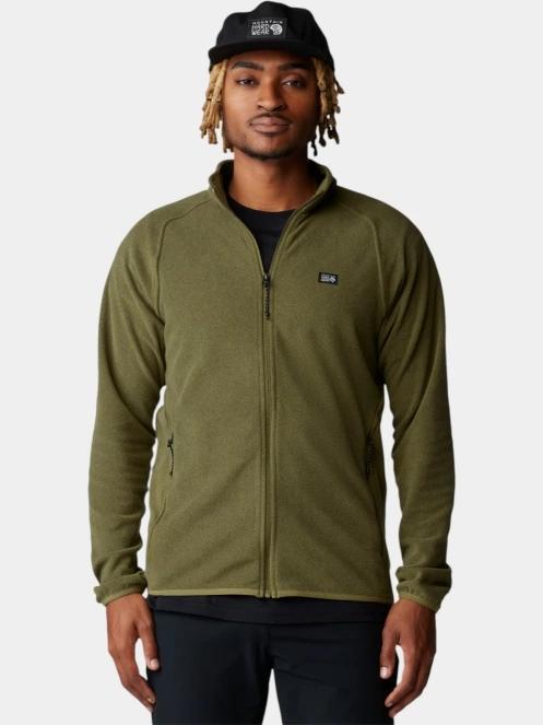 pulover polar pt. barbati Mountain Hardwear Microchill Full Zip Jacket oliv 5