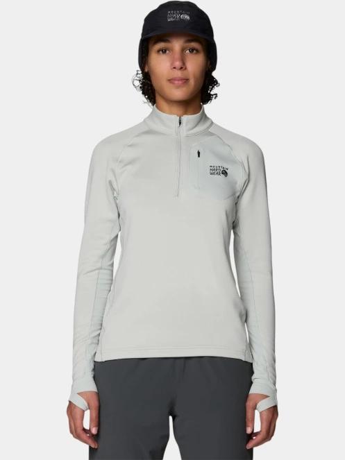 pulover polar pt. femei Mountain Hardwear Up First™ Tech Fleece Quarter Zip gri 2