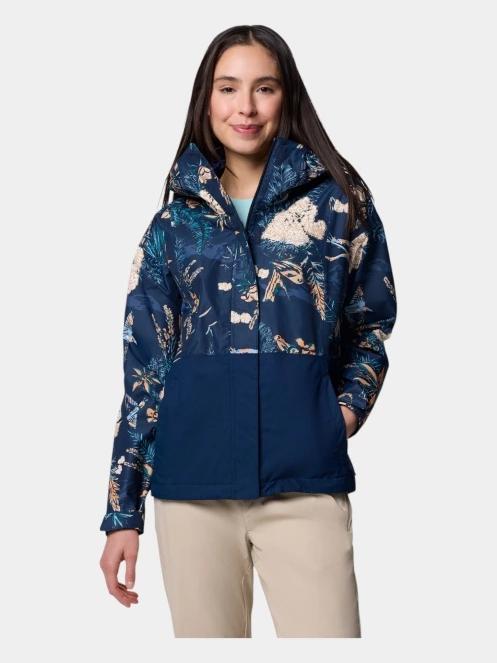 haine de ploaie pt. femei Columbia Hikebound Printed Jacket albastru 2
