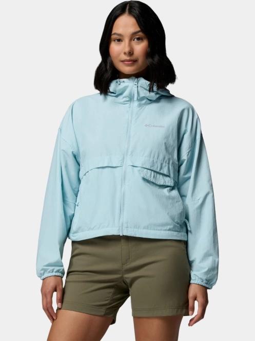 geaca de vant pt. femei Columbia Spire Valley Cropped Windbreaker albastru deschis 2