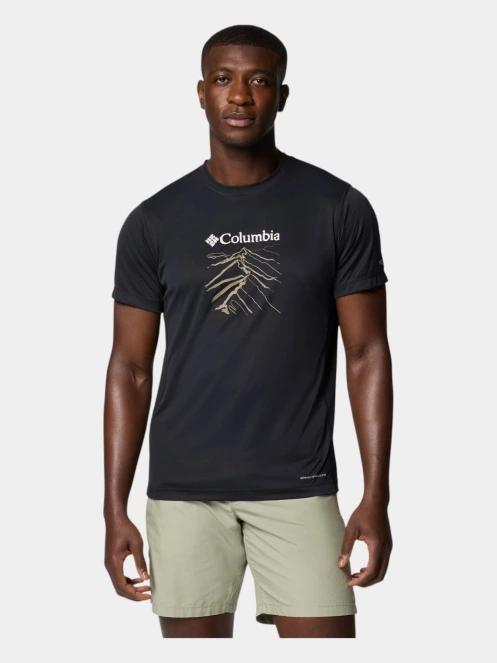 tricou pentru sport, cu maneci scurte pt. barbati Columbia Zero Rules Light Short Sleeve Graphic Crew negru 2