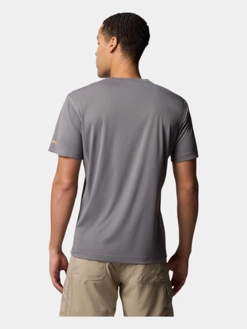 tricou pentru sport, cu maneci scurte pt. barbati Columbia Zero Rules Light Short Sleeve Graphic Crew gri 4