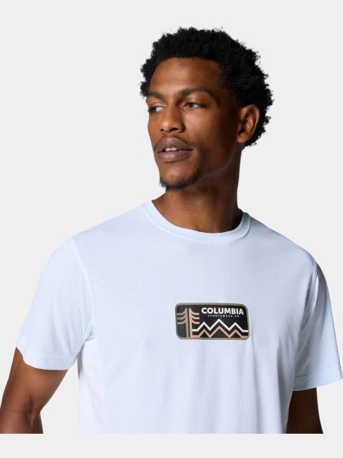 tricou pentru sport, cu maneci scurte pt. barbati Columbia Zero Rules Light Short Sleeve Graphic Crew alb 5