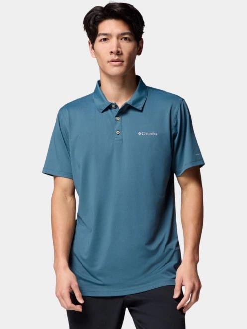 tricou de sport, cu guler pt. barbati Columbia Tech Trail Utility Polo albastru 2