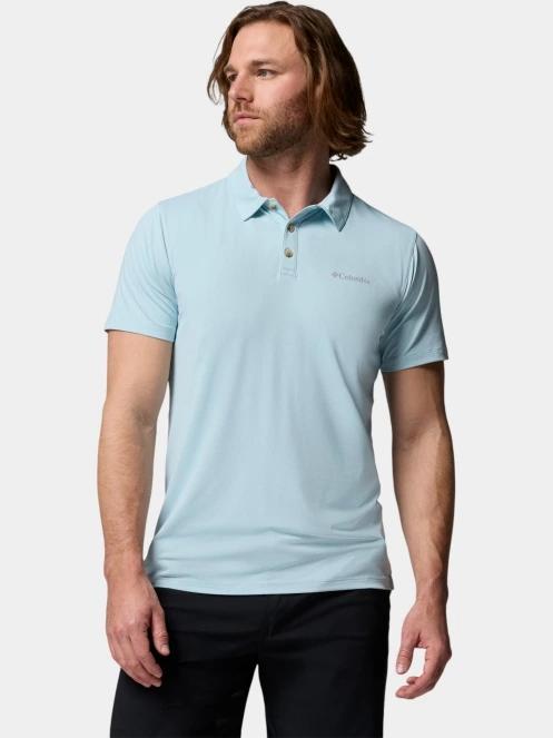 tricou de sport, cu guler pt. barbati Columbia Tech Trail Utility Polo albastru deschis 2