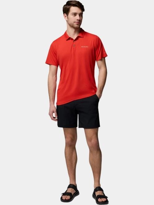 tricou de sport, cu guler pt. barbati Columbia Tech Trail Utility Polo rosu 5